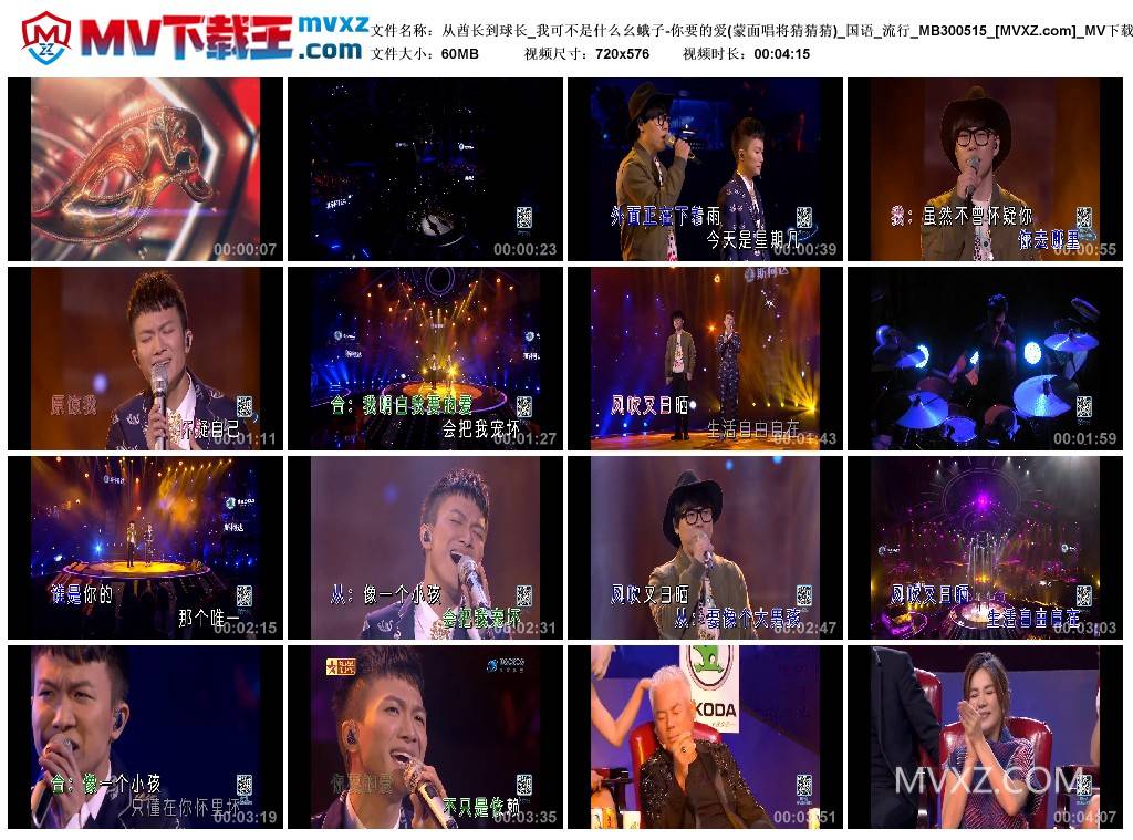 从酋长到球长_我可不是什么幺蛾子-你要的爱(蒙面唱将猜猜猜)_国语_流行_MB300515